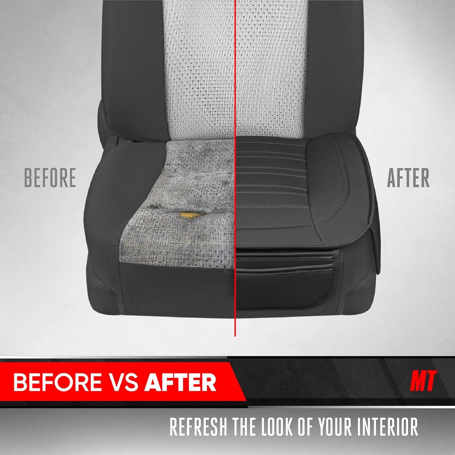 Cubiertas de Asiento Motor Trend MTSC-420, Cuero Sintético Negro