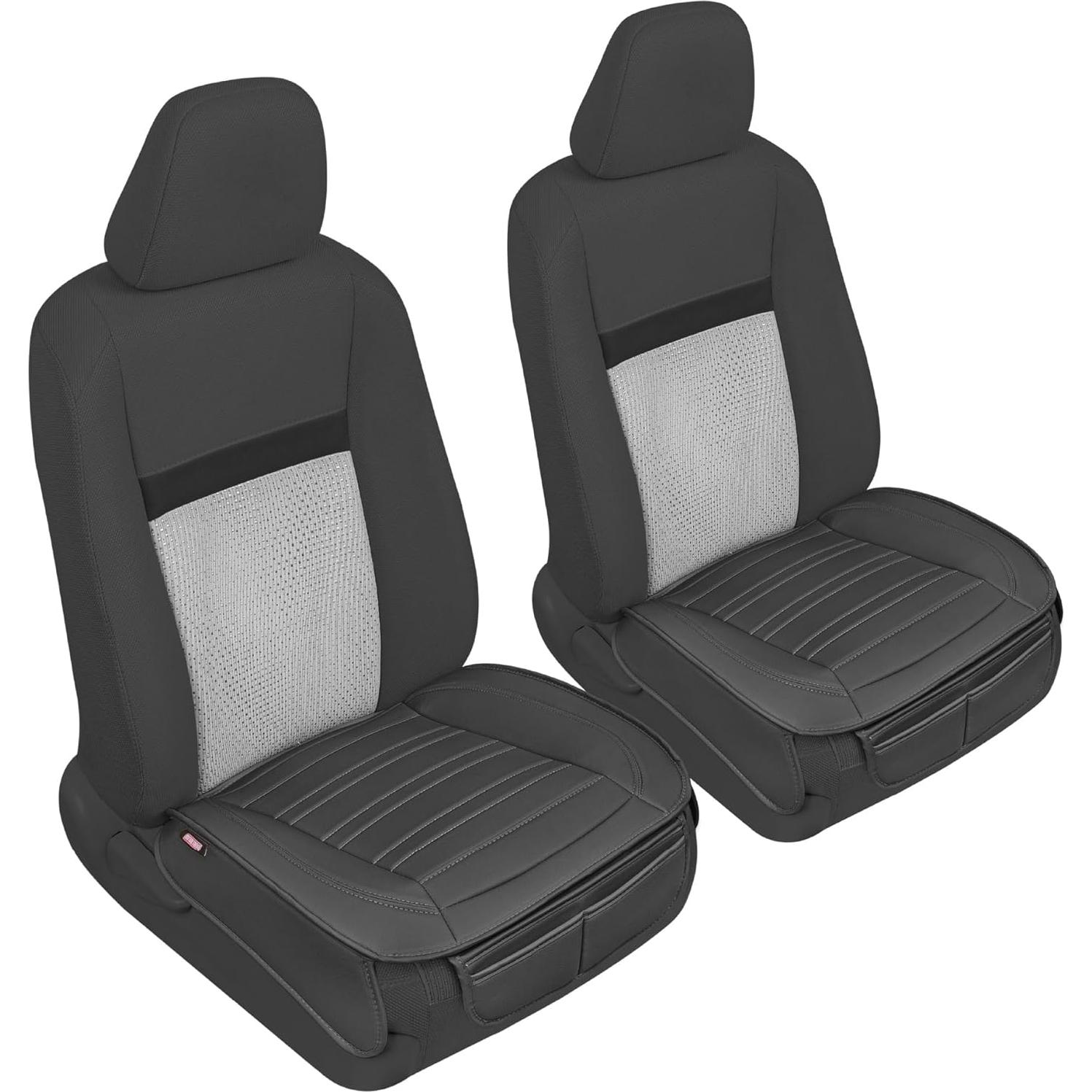 Cubiertas de Asiento Motor Trend MTSC-420, Cuero Sintético Negro