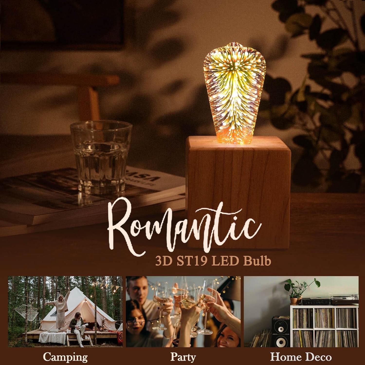 Bombilla LED 3D Porseme ST19 Decorativa 4W Luz Cálida