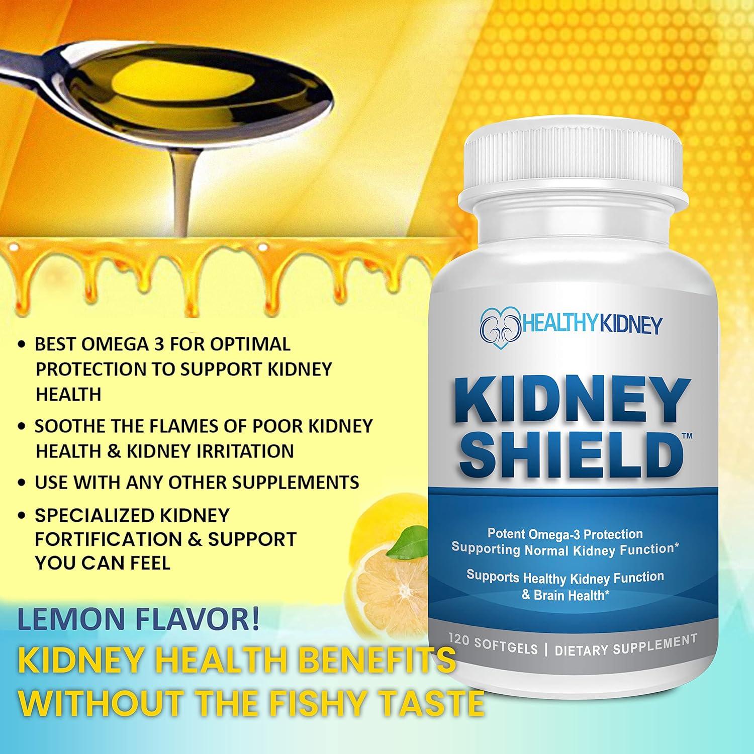 Suplemento Renal Omega 3 Kidney Shield - 120 Cápsulas de EPA DHA
