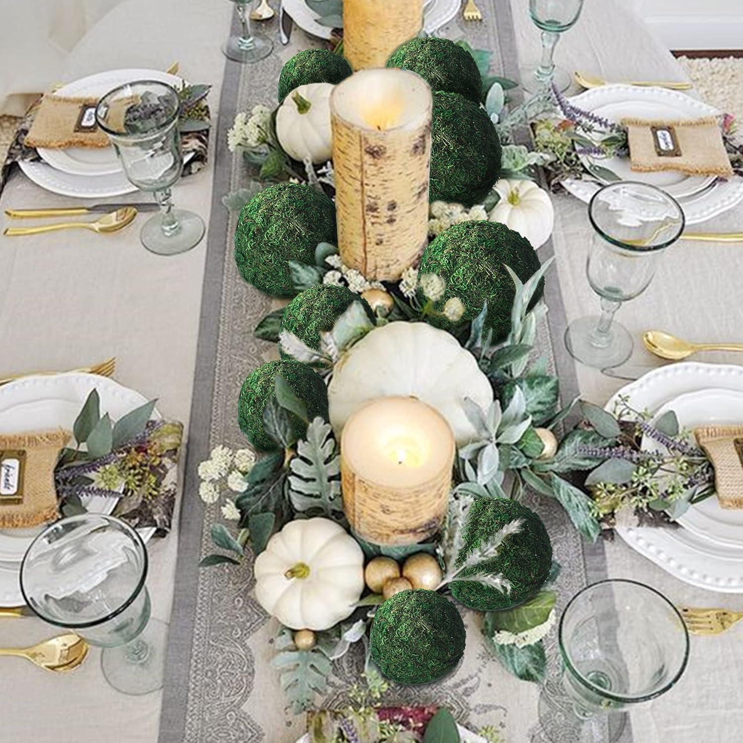 Bolas de Musgo Verde Qingbei Rina - Juego de 6 (10 cm)