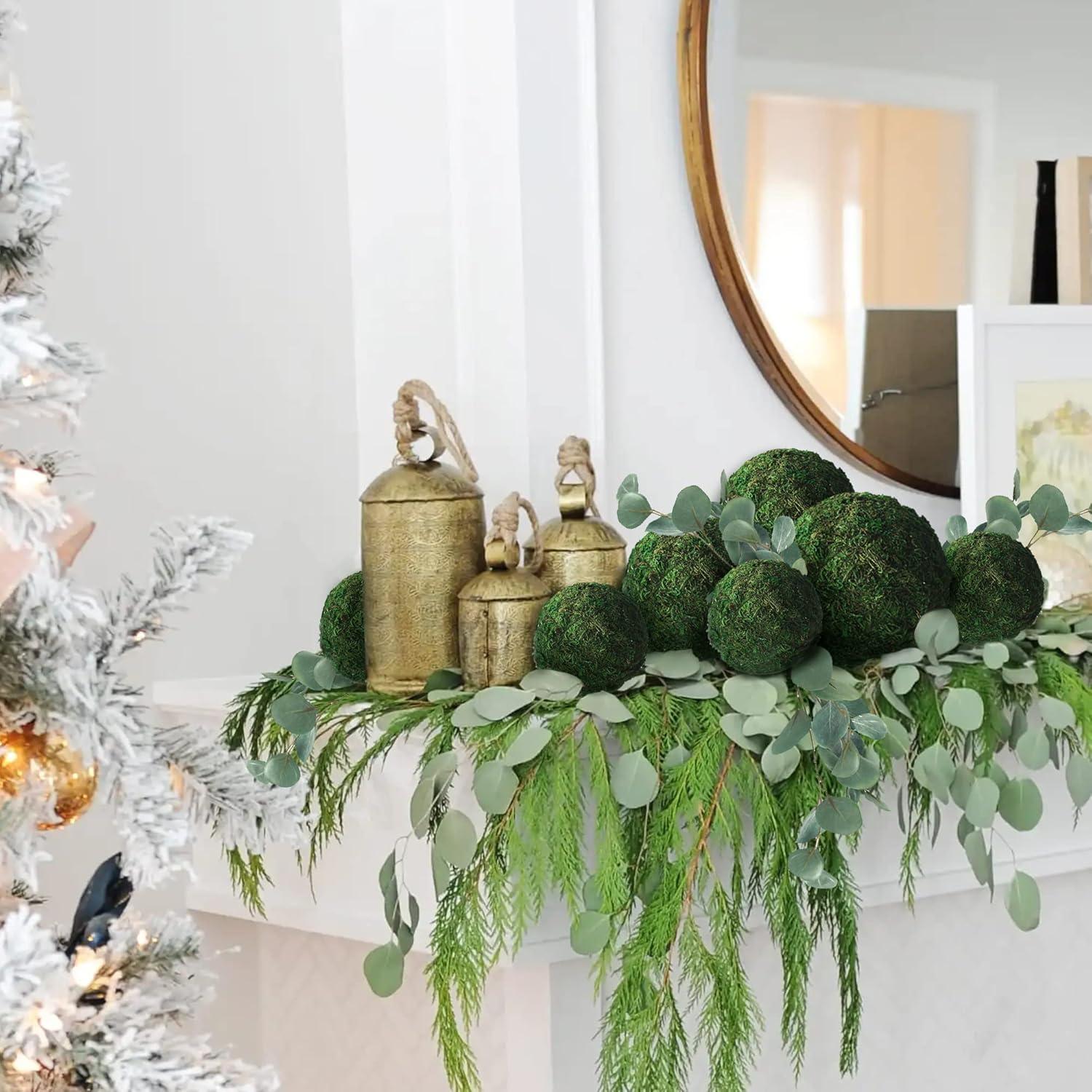 Bolas de Musgo Verde Qingbei Rina - Juego de 6 (10 cm)