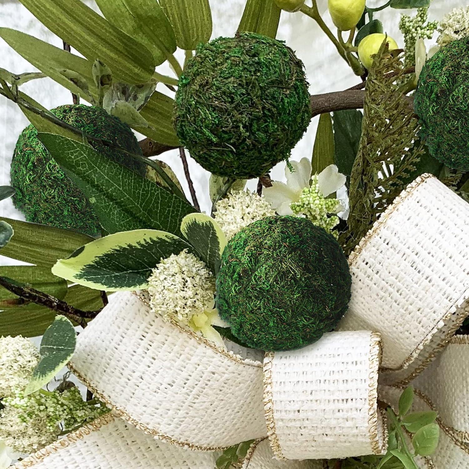 Bolas de Musgo Verde Qingbei Rina - Juego de 6 (10 cm)