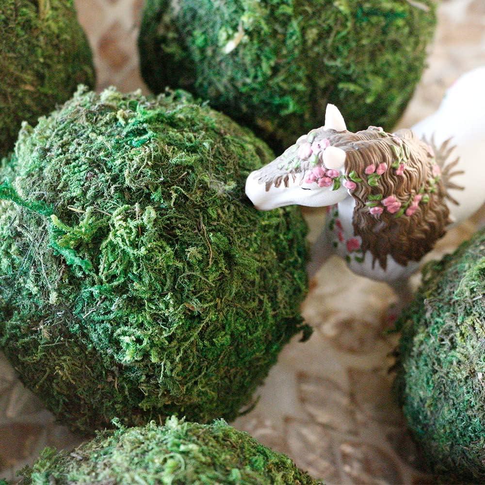 Bolas de Musgo Verde Qingbei Rina - Juego de 6 (10 cm)