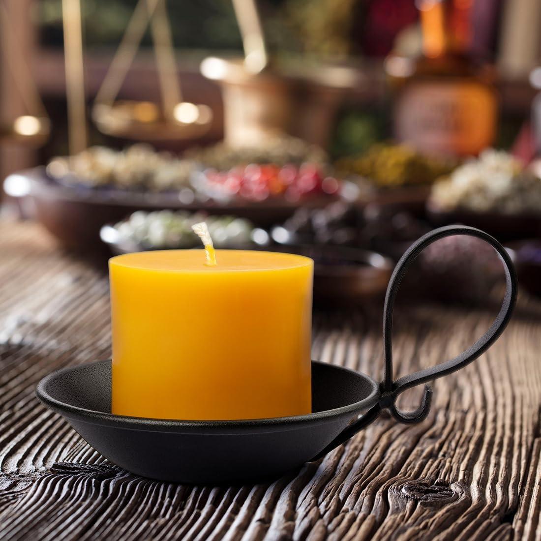 Soporte para Velas de Pilar AGLARY Hierro Negro Mate 11.4cm