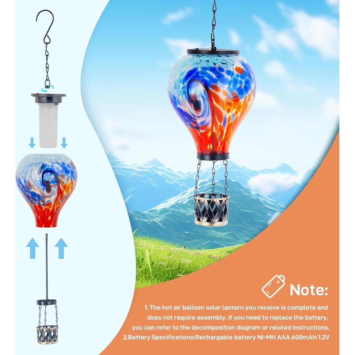 Linterna Solar de Globo Aerostático Starsoul 2 Pcs 48 cm