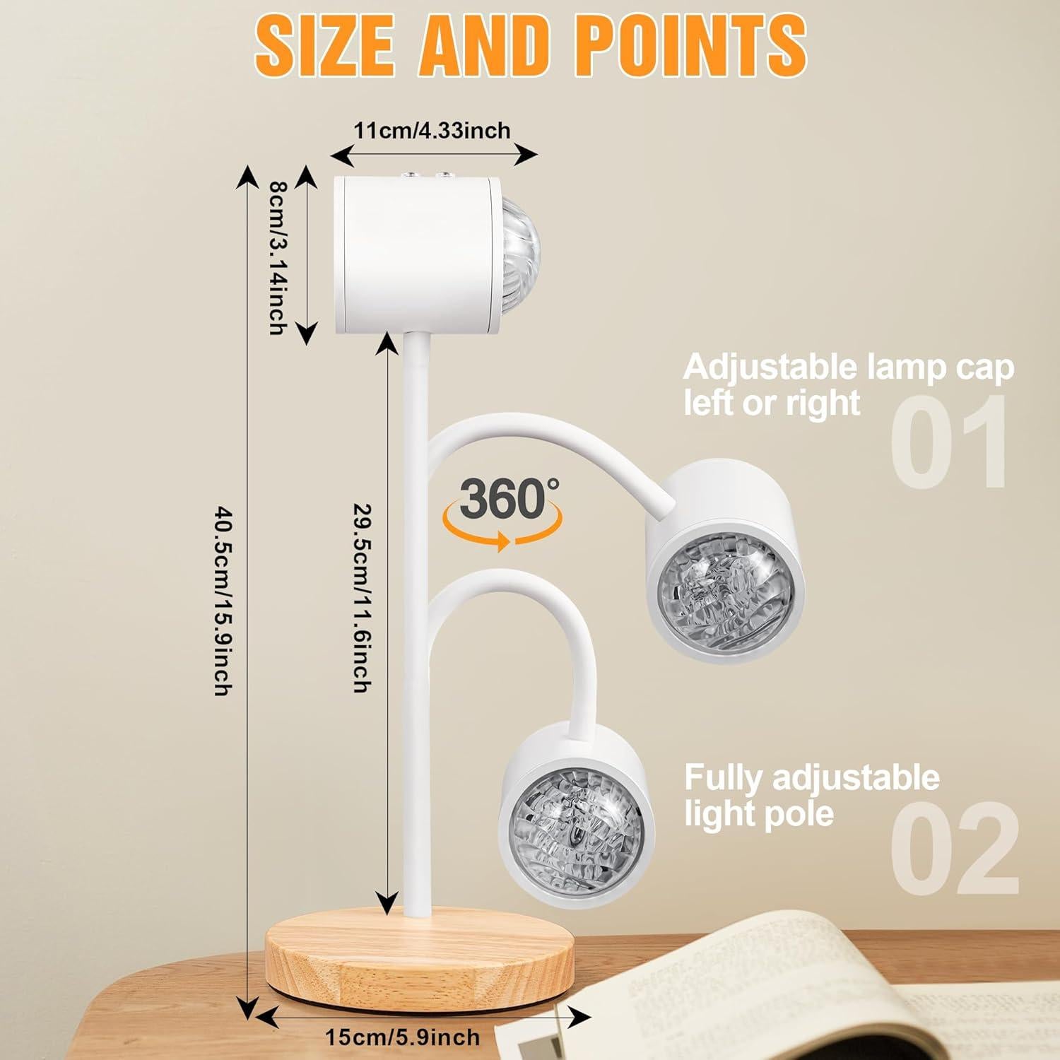 Lámpara de Proyección LED KIANDQU 3D Doble Cara 2700K-6500K