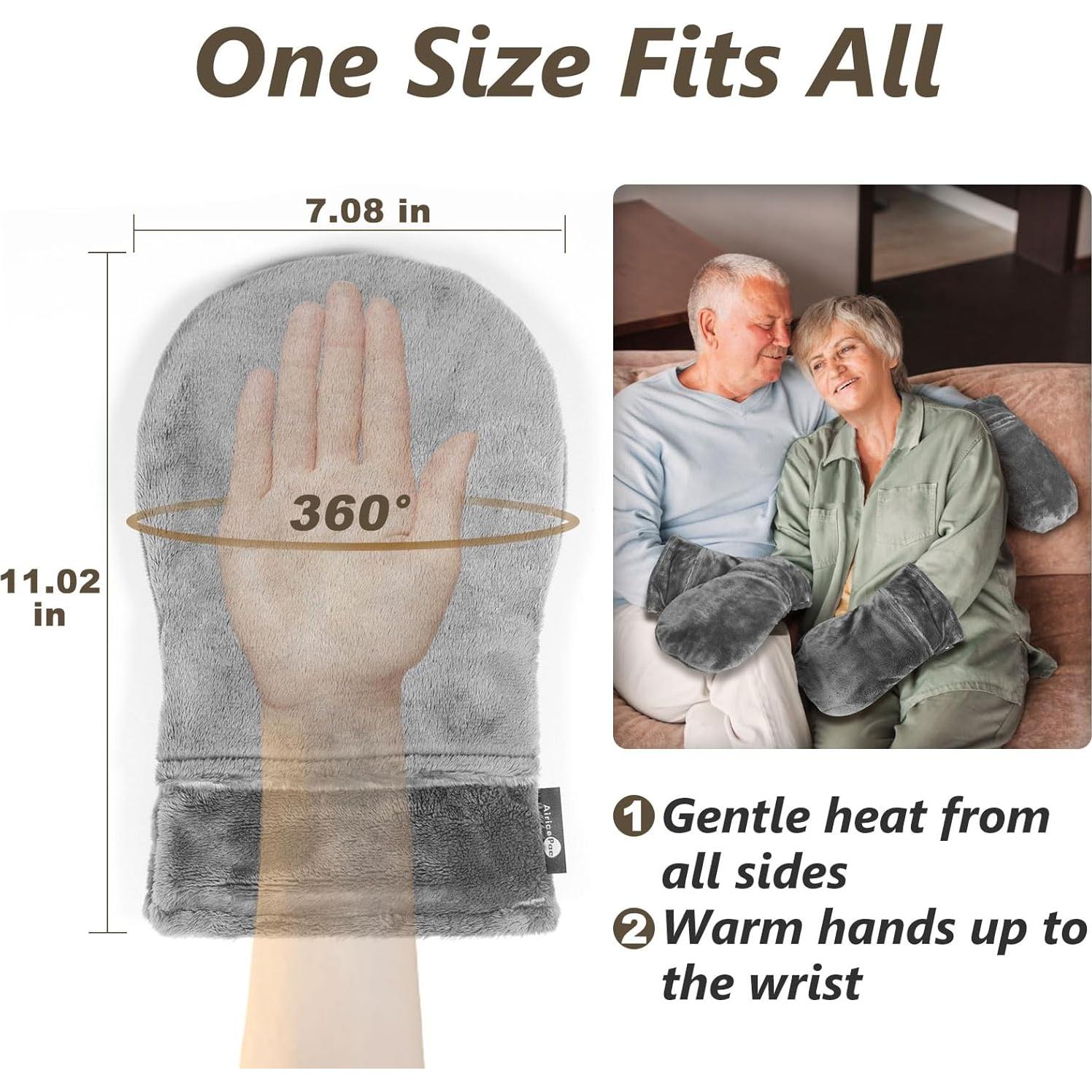 Manoplas Calentadas AiricePac para Alivio de Artritis - Gris