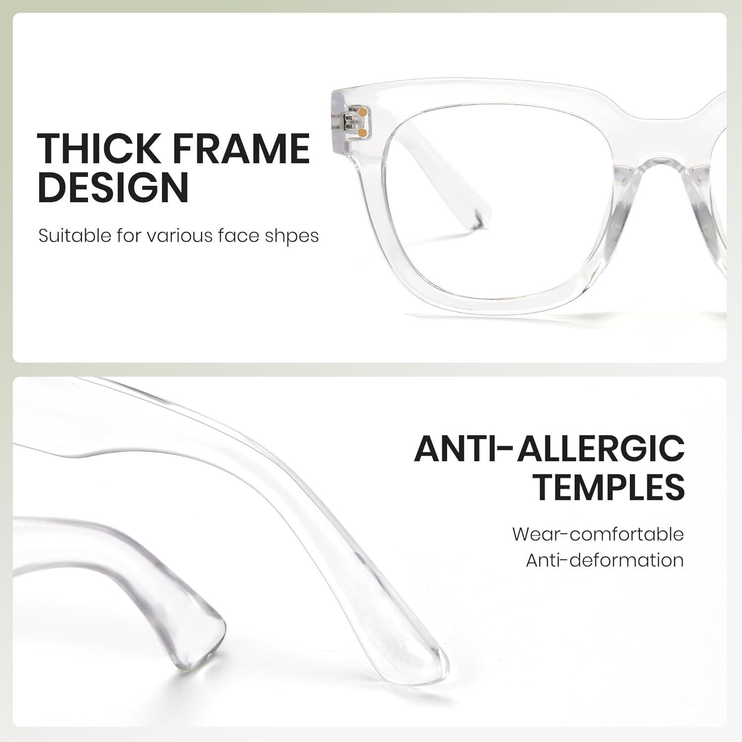 Gafas Cuadradas Anti-Luz Azul Cyxus UV400 para Hombres y Mujeres