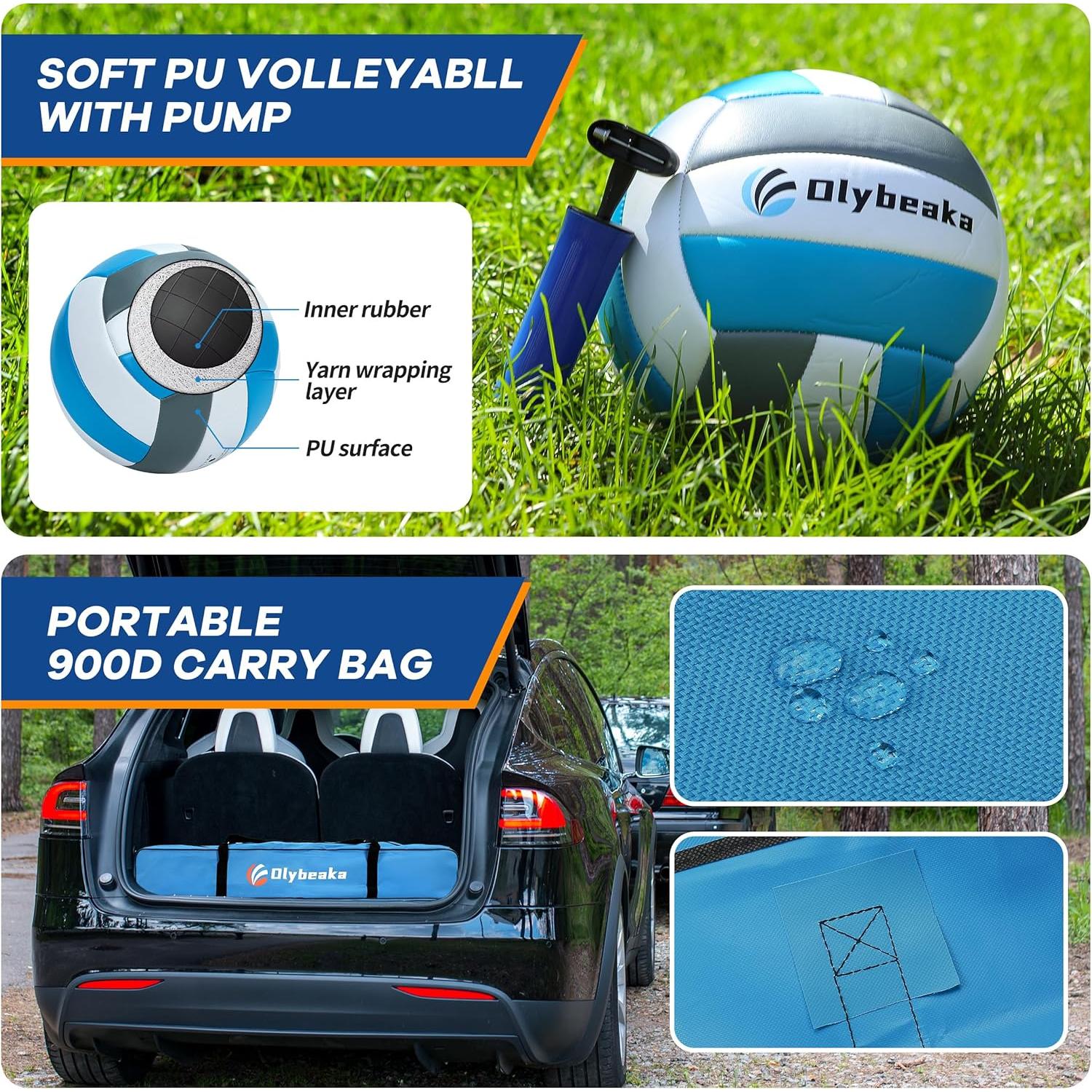 Red de Voleibol Portátil Olybeaka 3.66m Ajustable