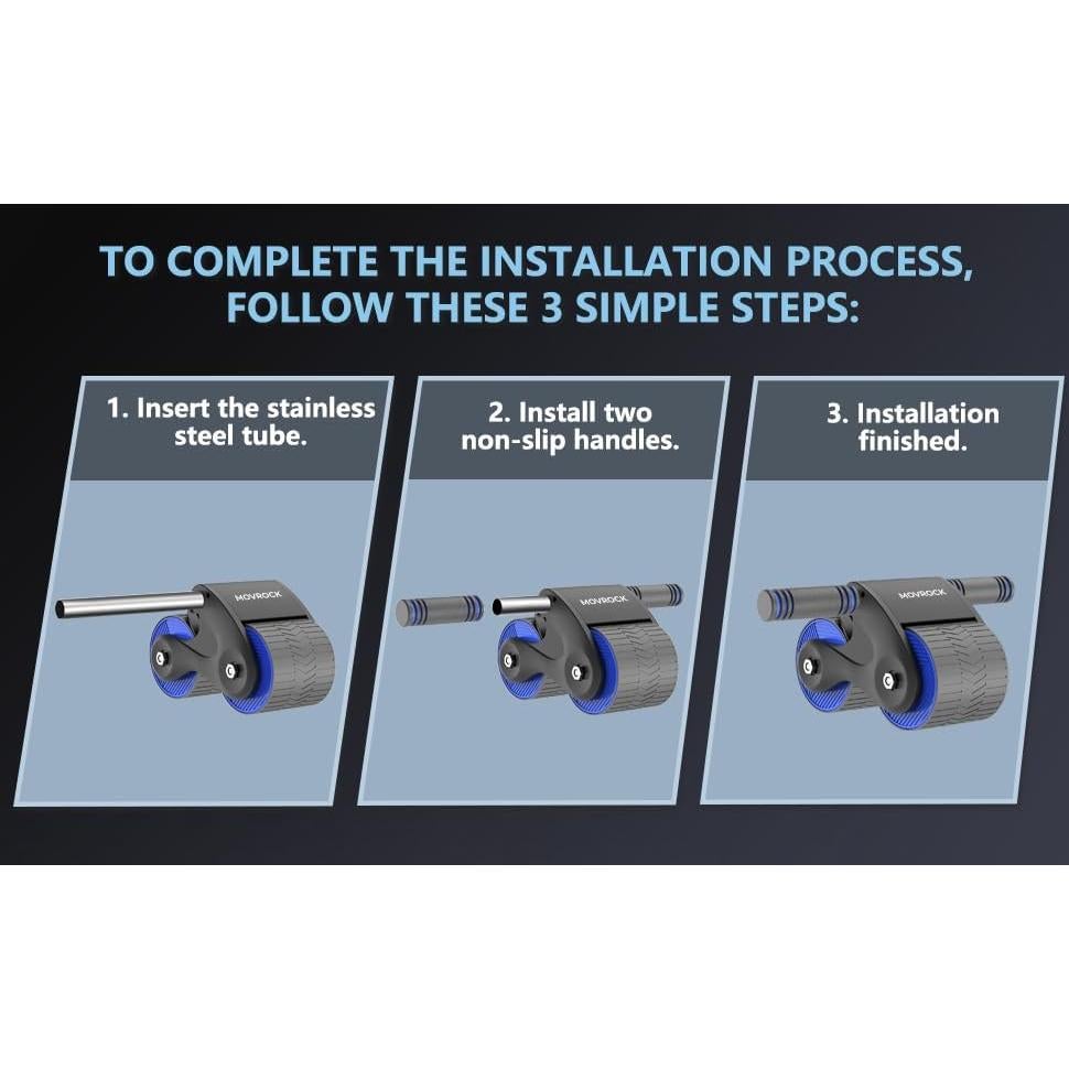 Rueda de Abdominales Movrock con Rebote Automático y Almohadilla