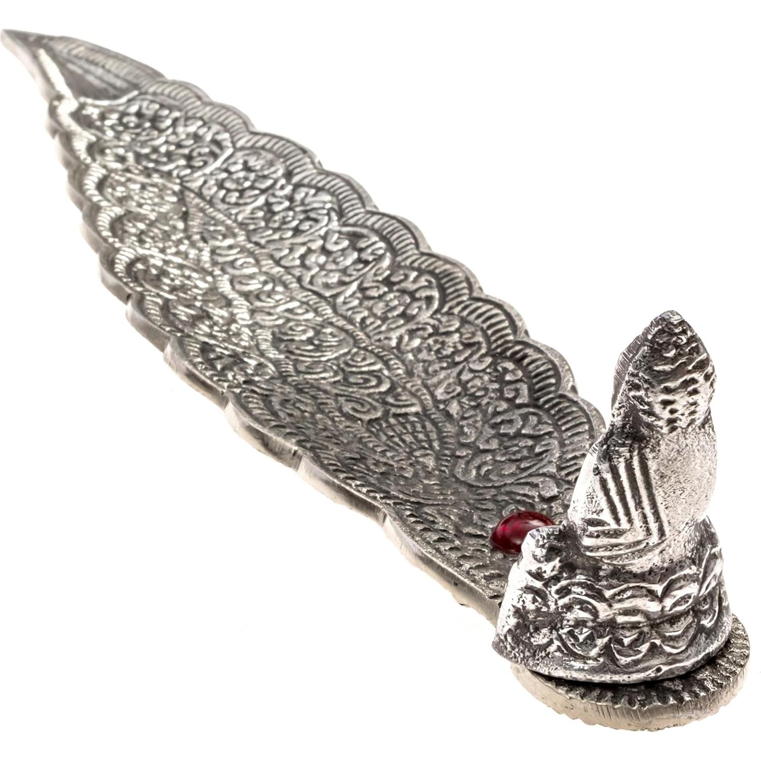 Soporte de Incienso Buda - 33 cm Aluminio Plata Decorativo