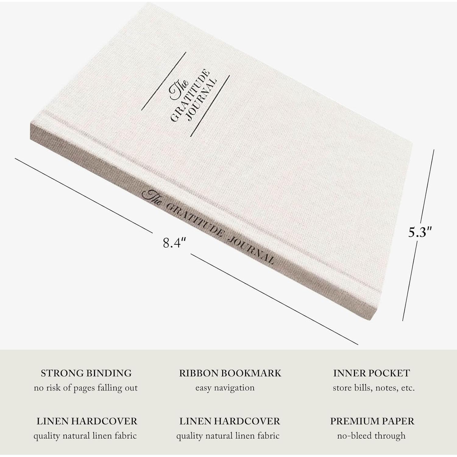 Diario de Gratitud ZICPERY Beige 5x8" Sin Fecha