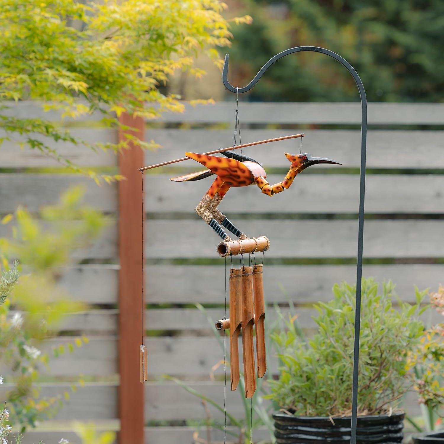 Cascabeles de Bambú Cohasset con Cabeza de Pájaro - 91 cm