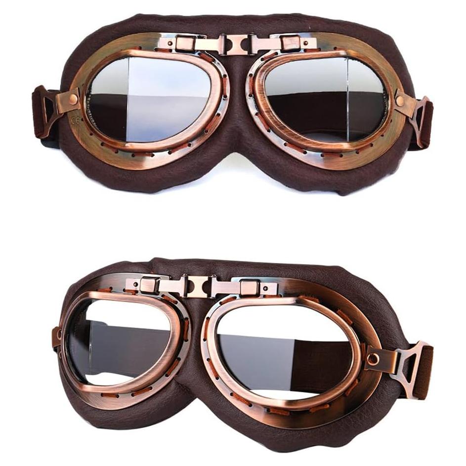 Gafas de Moto Retro Hallwayee para Ciclismo y ATV - Lente Clara