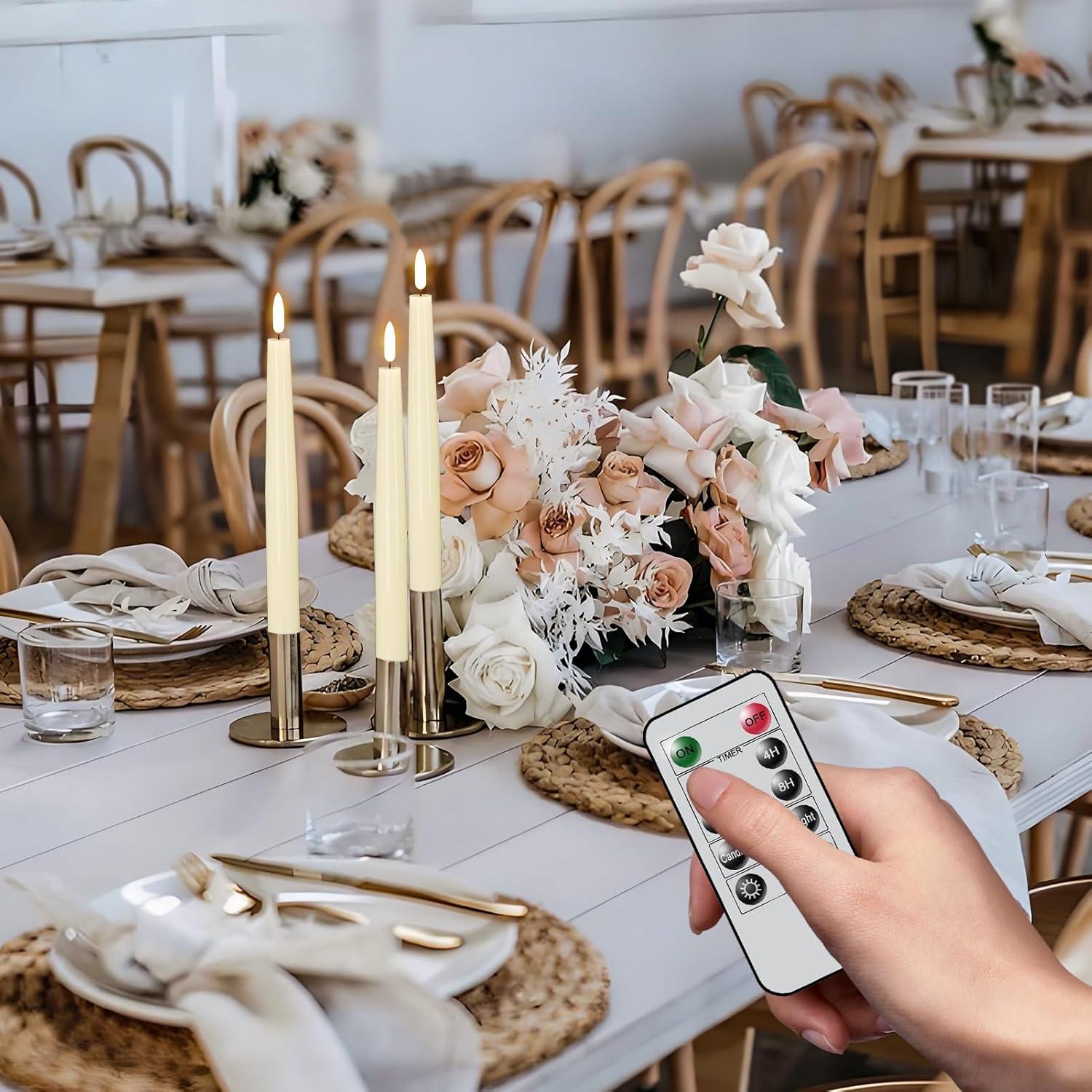 Velas LED Sin Llama de Cera Real KunSwenn 3 Piezas 24.99 cm