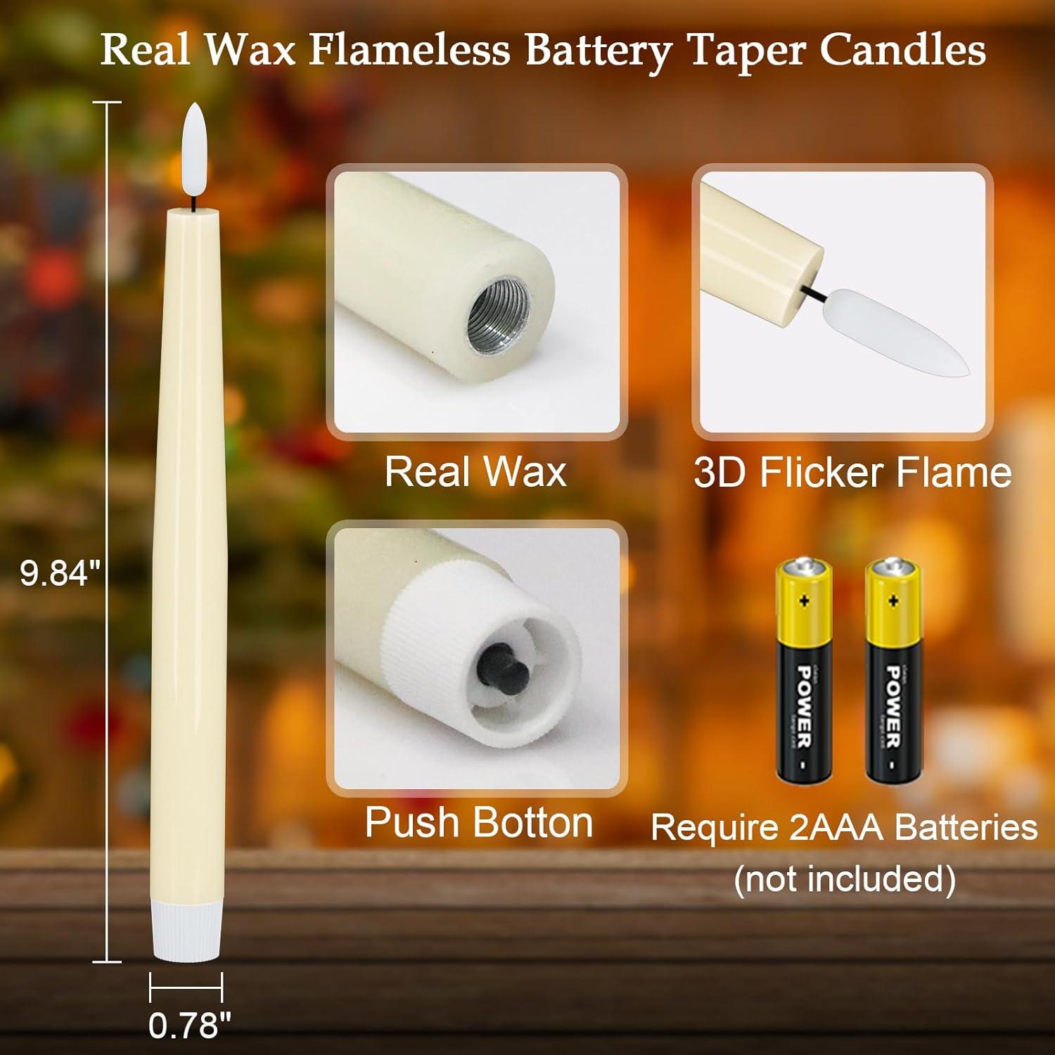 Velas LED Sin Llama de Cera Real KunSwenn 3 Piezas 24.99 cm