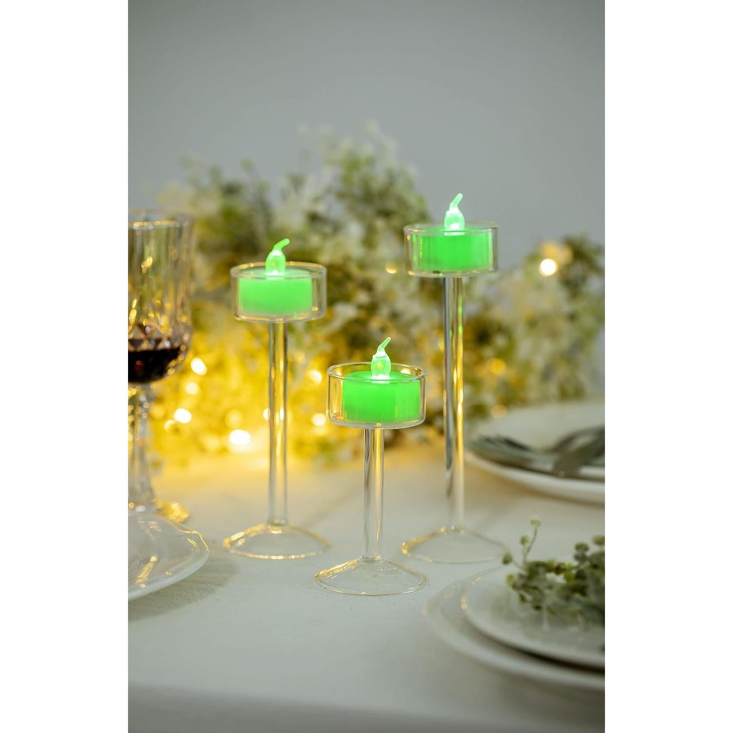 LANKER 24 Velas LED Tealight Sin Llama Verde para Decoración