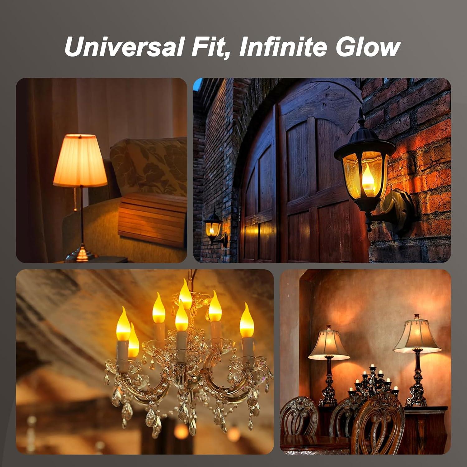 Bombillas LED de Llama Morsatie E12 2 Paquete 3 Modos