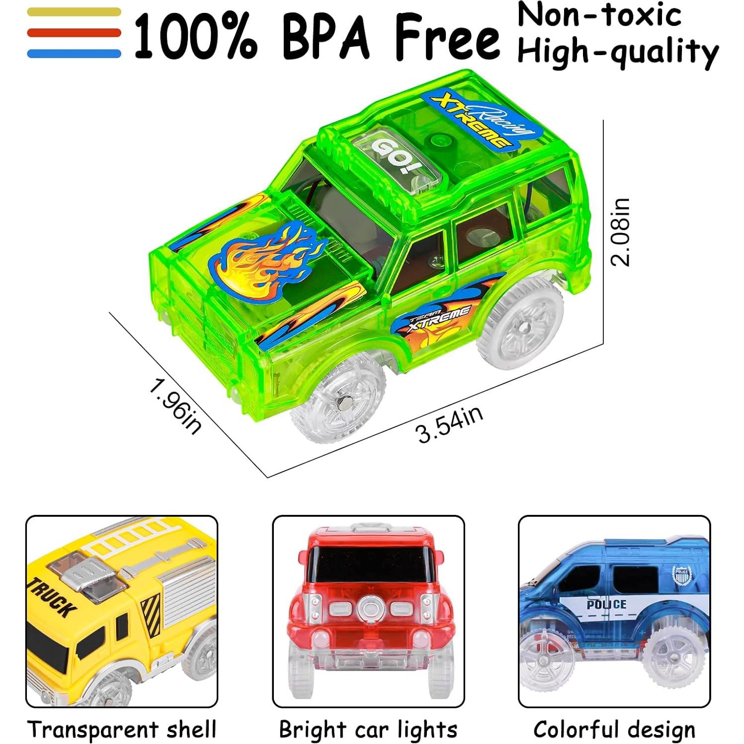 Coches de Reemplazo FancyWhoop con Luces LED - 4 Piezas