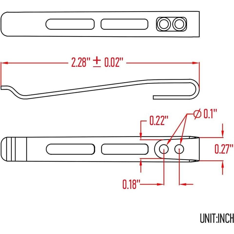 Clip de bolsillo CIVIVI CA-06A negro, acero inoxidable, 2 unidades