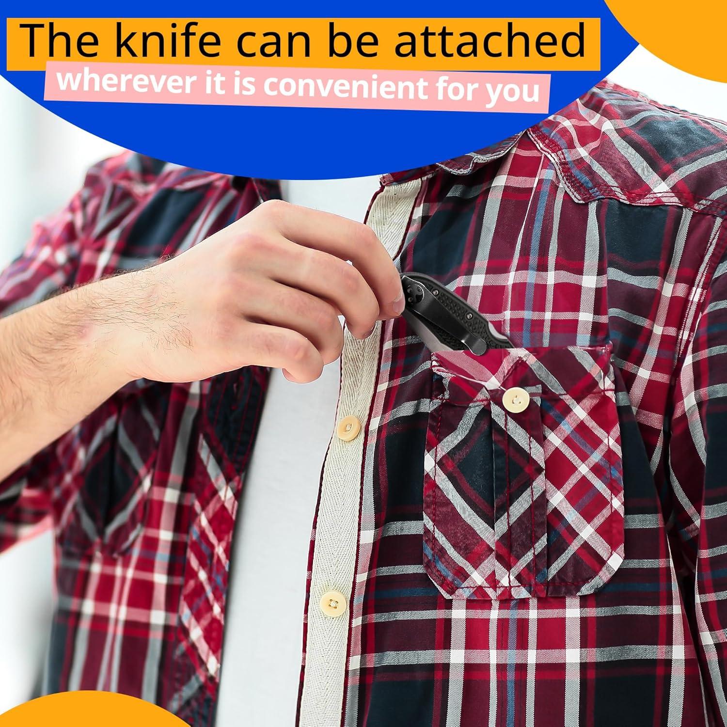 Clip de bolsillo Reluen para Spyderco C81 C10 C11 - Titanio 55x12mm