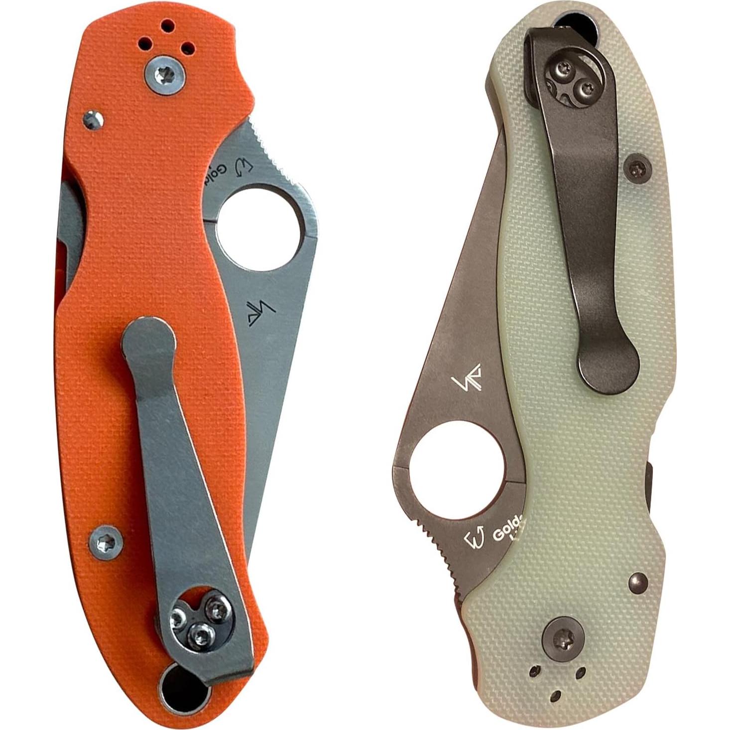 Clip de bolsillo de titanio Qtcial para cuchillos Spyderco Para 3 y Smock