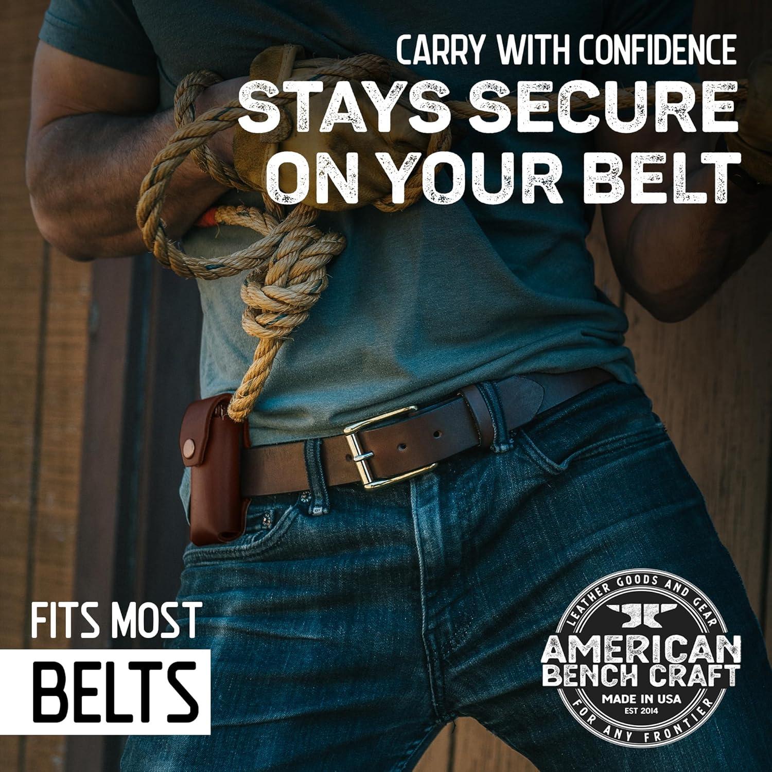 Funda de Cuero para Multiherramienta American Bench Craft - Marrón