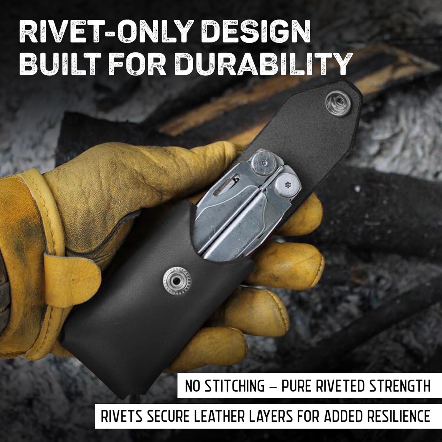 Funda de Cuero para Multiherramienta American Bench Craft - Marrón