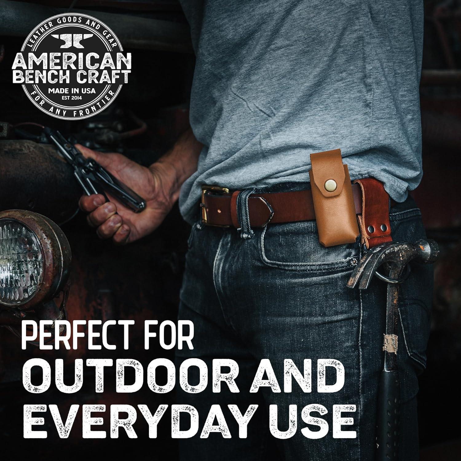 Funda de Cuero para Multiherramienta American Bench Craft - Marrón