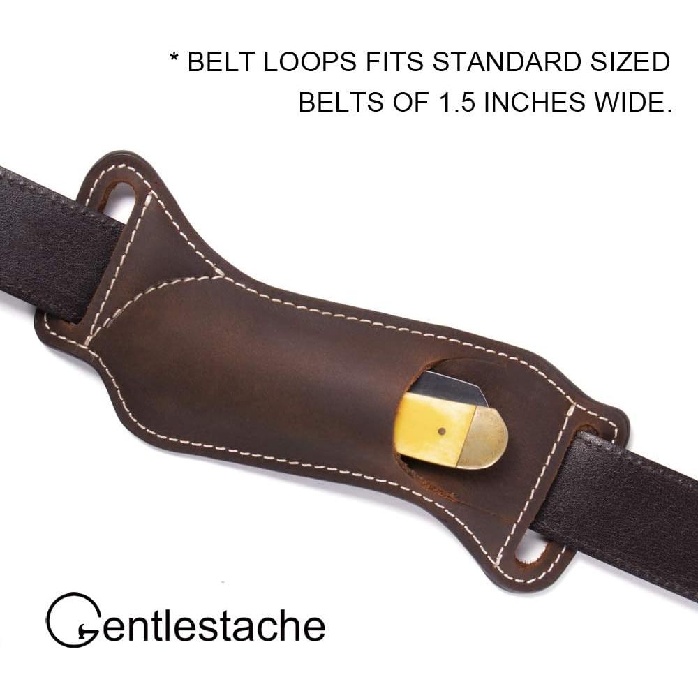 Funda de cuchillo de cuero Gentlestache EDC 17cm Marrón oscuro