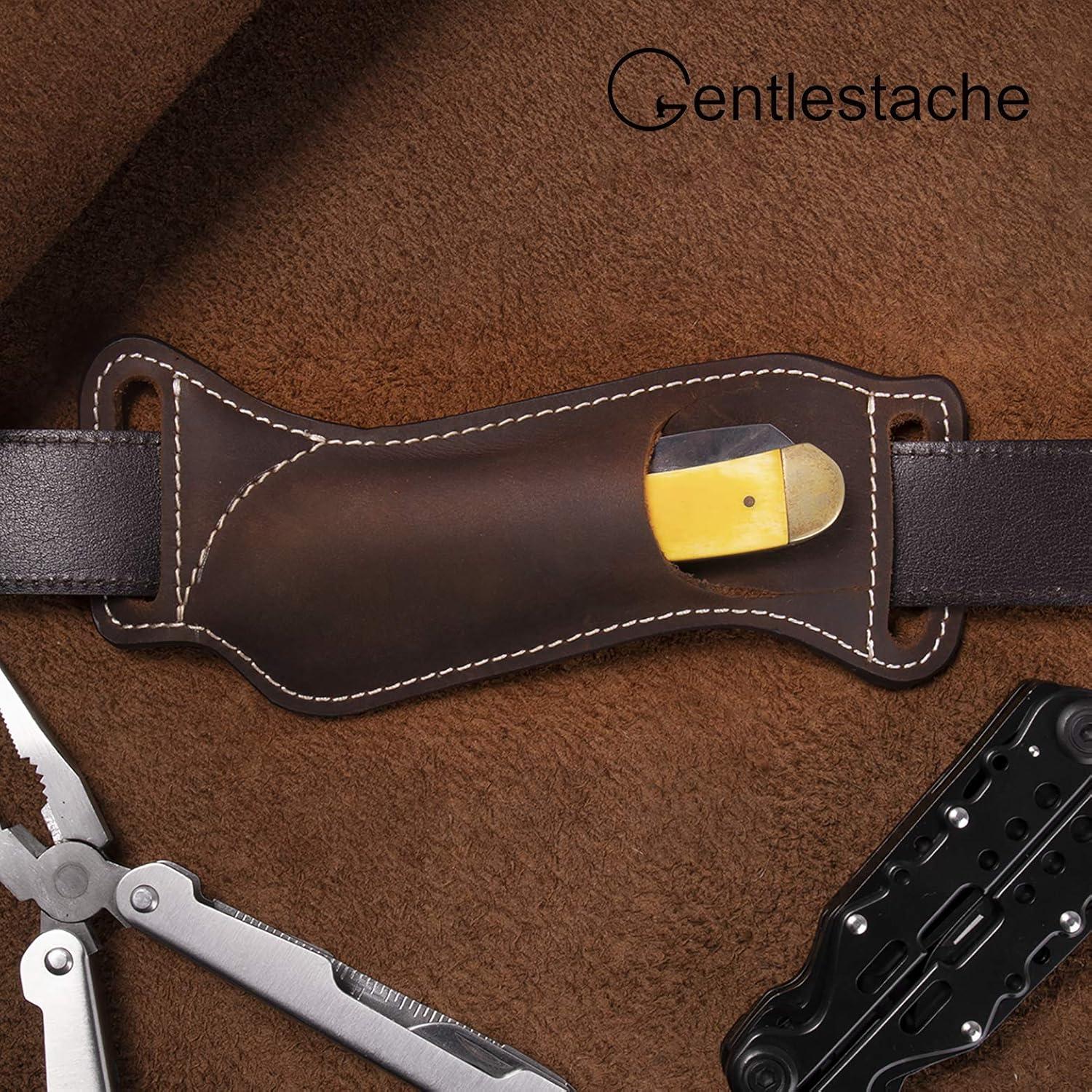 Funda de cuchillo de cuero Gentlestache EDC 17cm Marrón oscuro