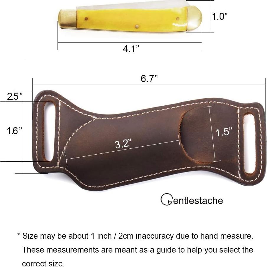 Funda de cuchillo de cuero Gentlestache EDC 17cm Marrón oscuro