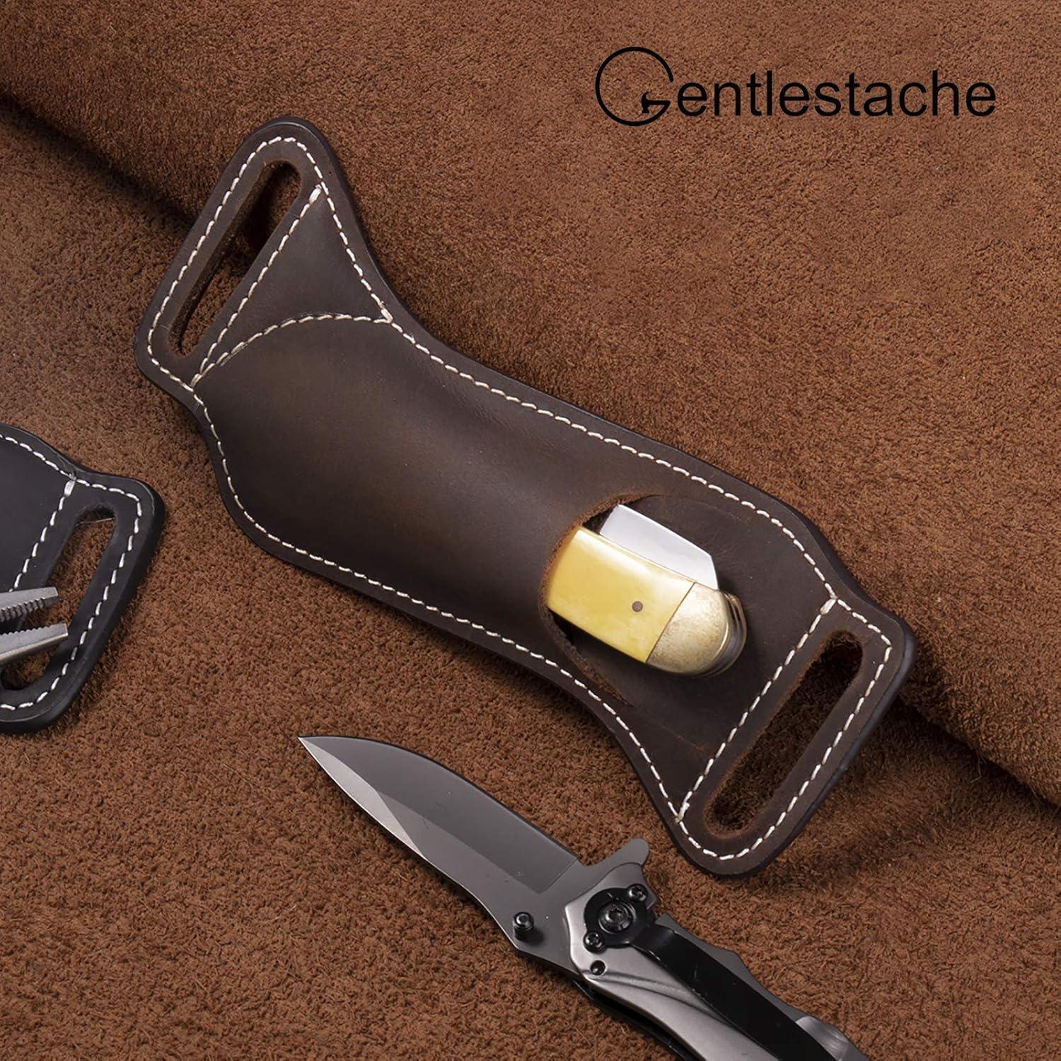 Funda de cuchillo de cuero Gentlestache EDC 17cm Marrón oscuro