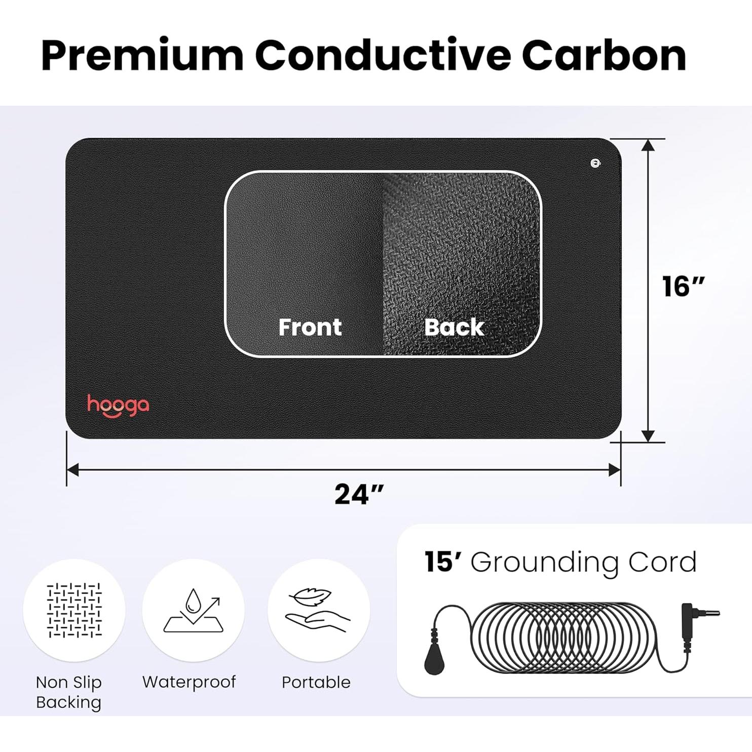 Alfombrilla de Conexión a Tierra Hooga 61x41 cm Alivio Dolor