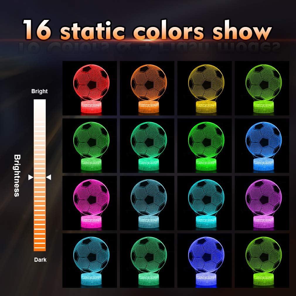 Lámpara 3D de Fútbol Seven Lady con Control Remoto y Táctil