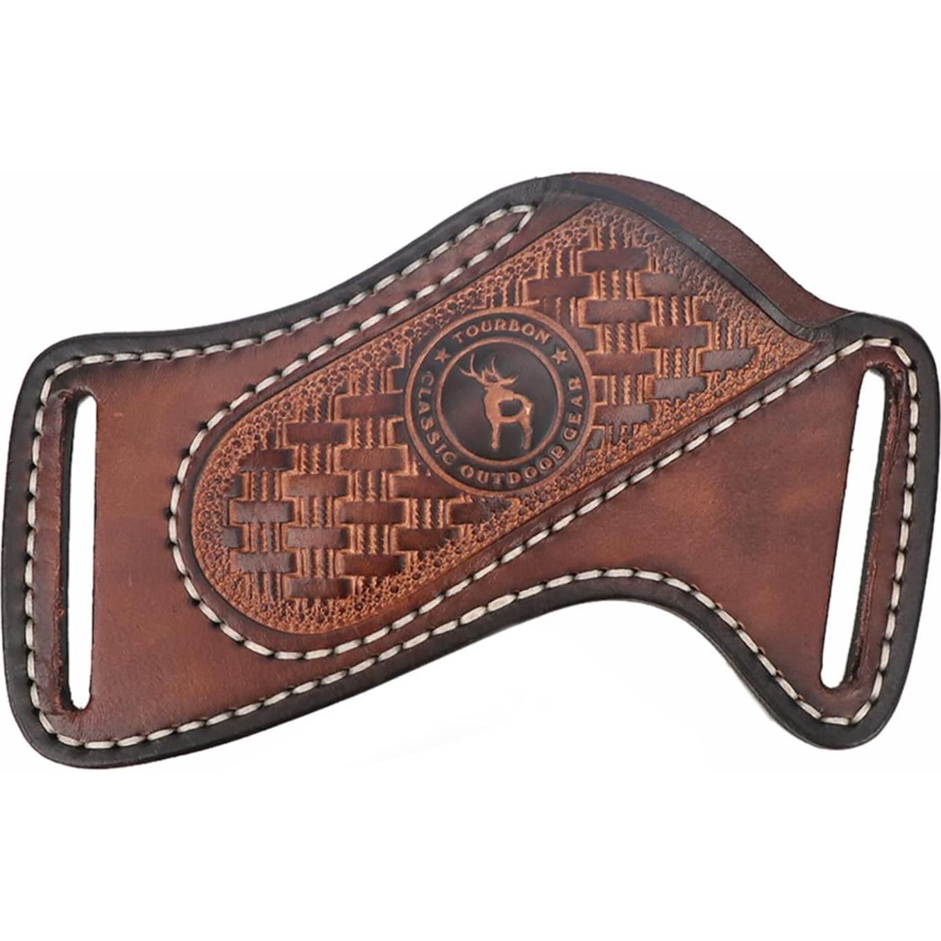 Funda de cuchillo de cuero Tourbon para cinturón EDC 15cm