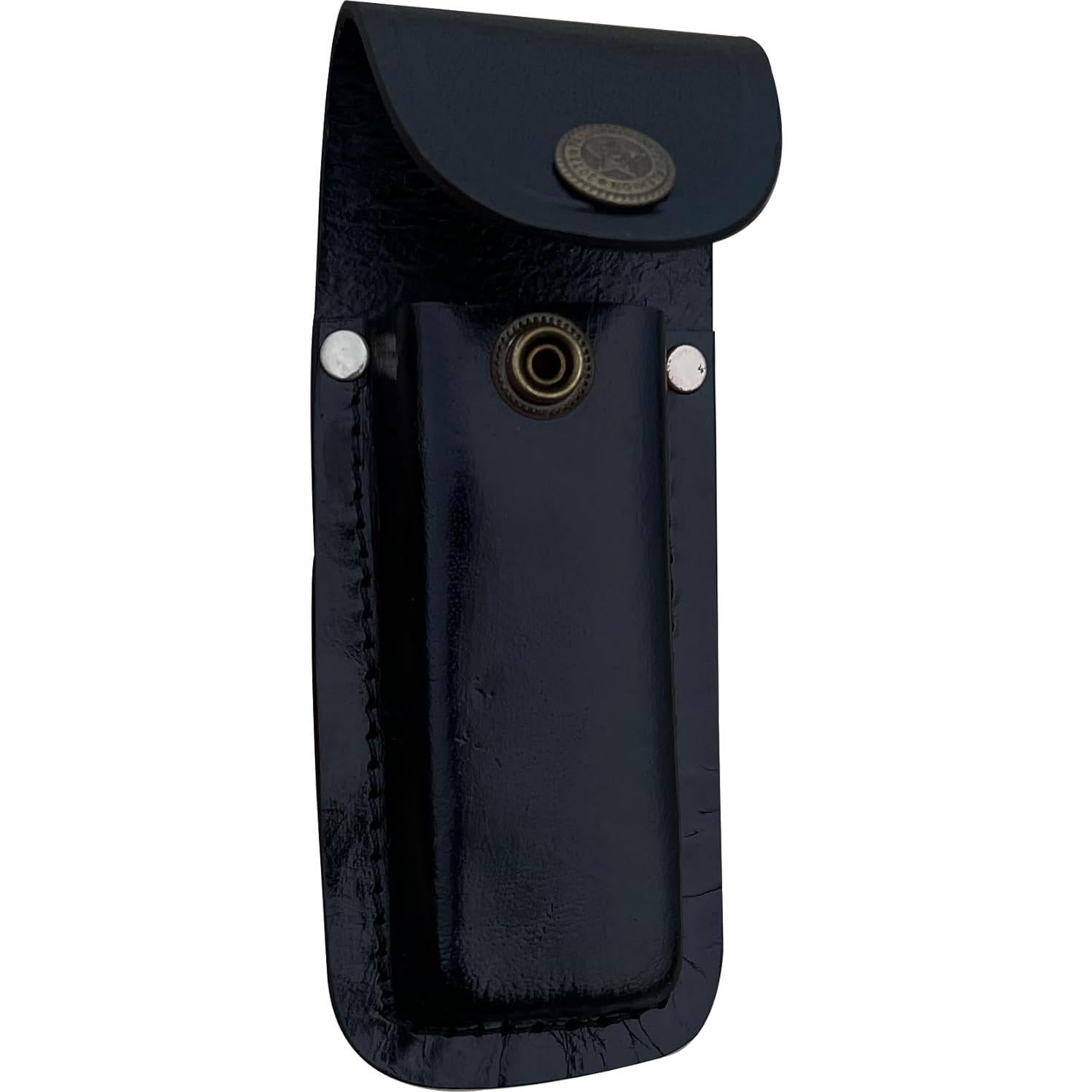 Funda de cuchillo de cuero LEATHUX 5.5" negra para cinturón