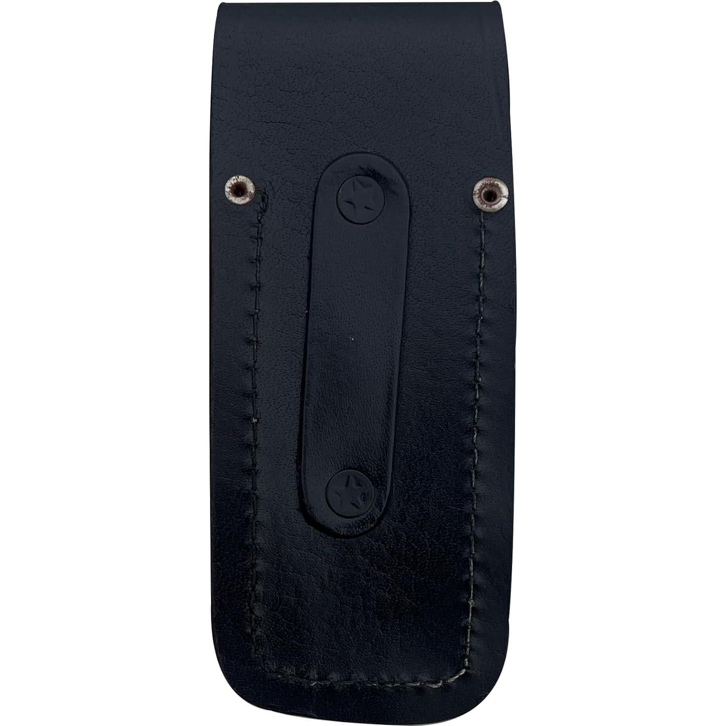 Funda de cuchillo de cuero LEATHUX 5.5" negra para cinturón