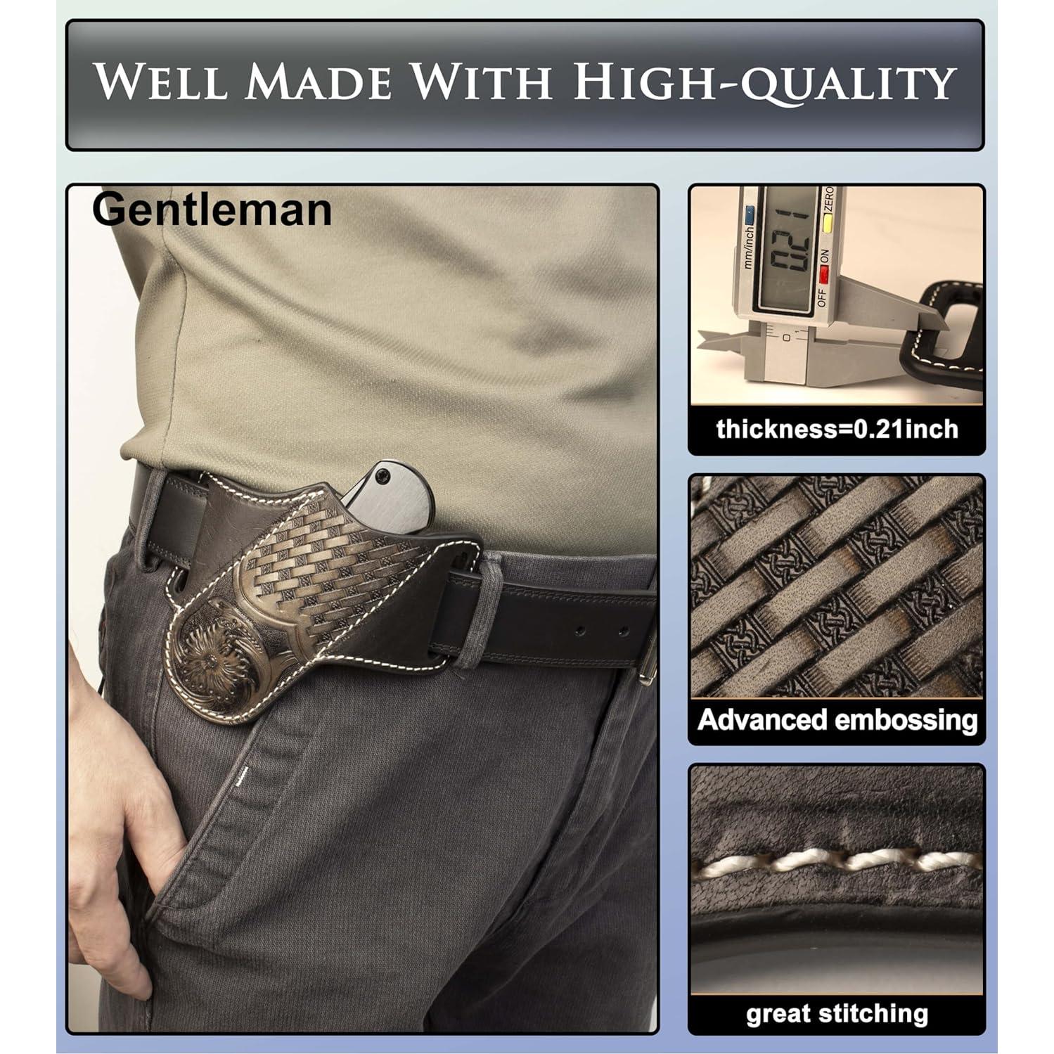 Funda de cuchillo de cuero HOGIKUO HOG24007-2 negra