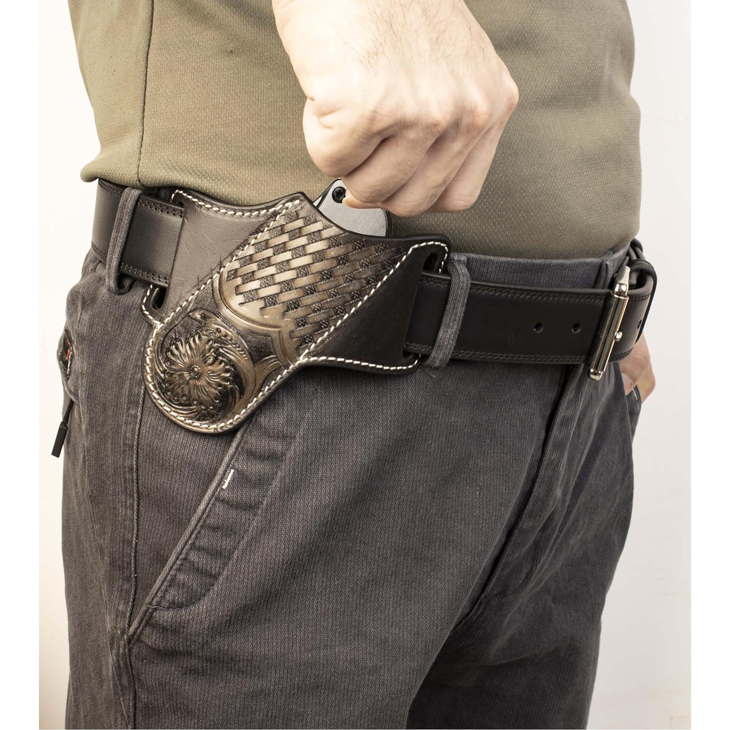 Funda de cuchillo de cuero HOGIKUO HOG24007-2 negra