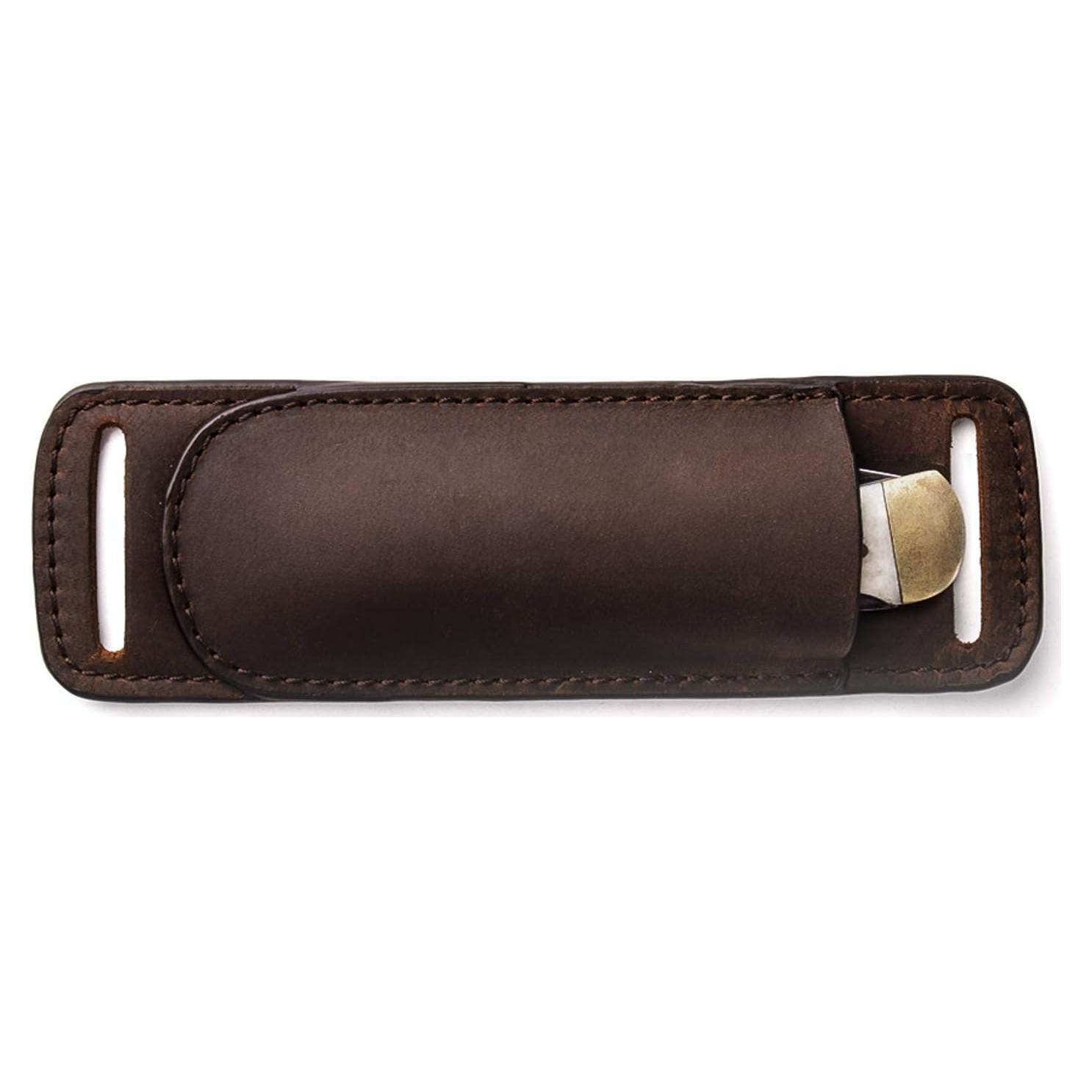 Funda de cuchillo de cuero Gentlestache EDC marrón oscuro