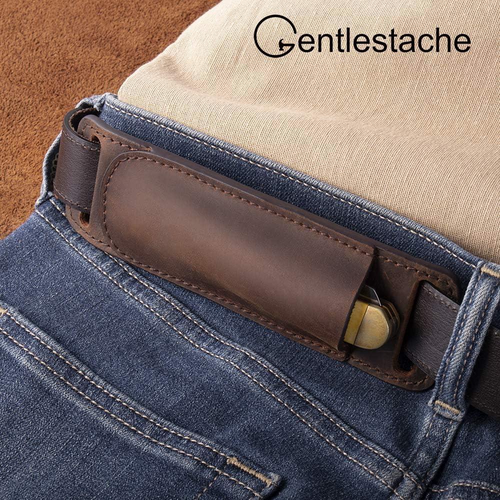 Funda de cuchillo de cuero Gentlestache EDC marrón oscuro