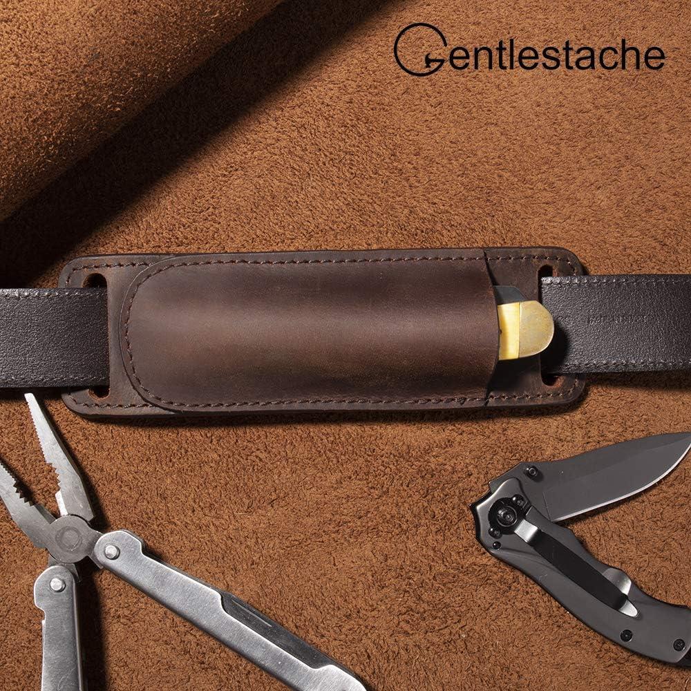 Funda de cuchillo de cuero Gentlestache EDC marrón oscuro