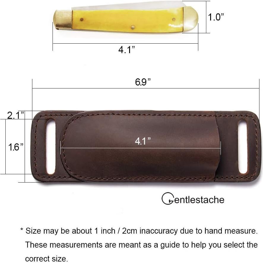 Funda de cuchillo de cuero Gentlestache EDC marrón oscuro