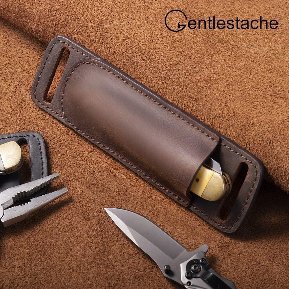 Funda de cuchillo de cuero Gentlestache EDC marrón oscuro