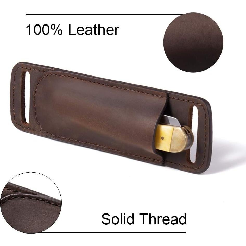 Funda de cuchillo de cuero Gentlestache EDC marrón oscuro