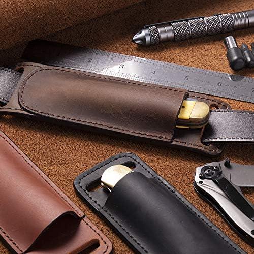 Funda de cuchillo de cuero Gentlestache EDC marrón oscuro