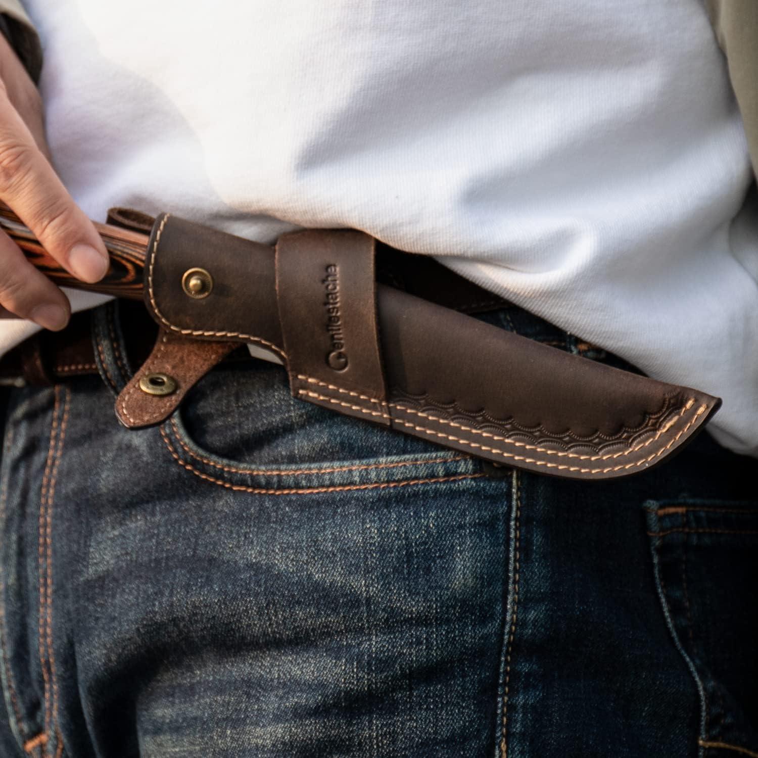 Funda Horizontal para Cuchillo Gentlestache Cuero Marrón 12.7 cm