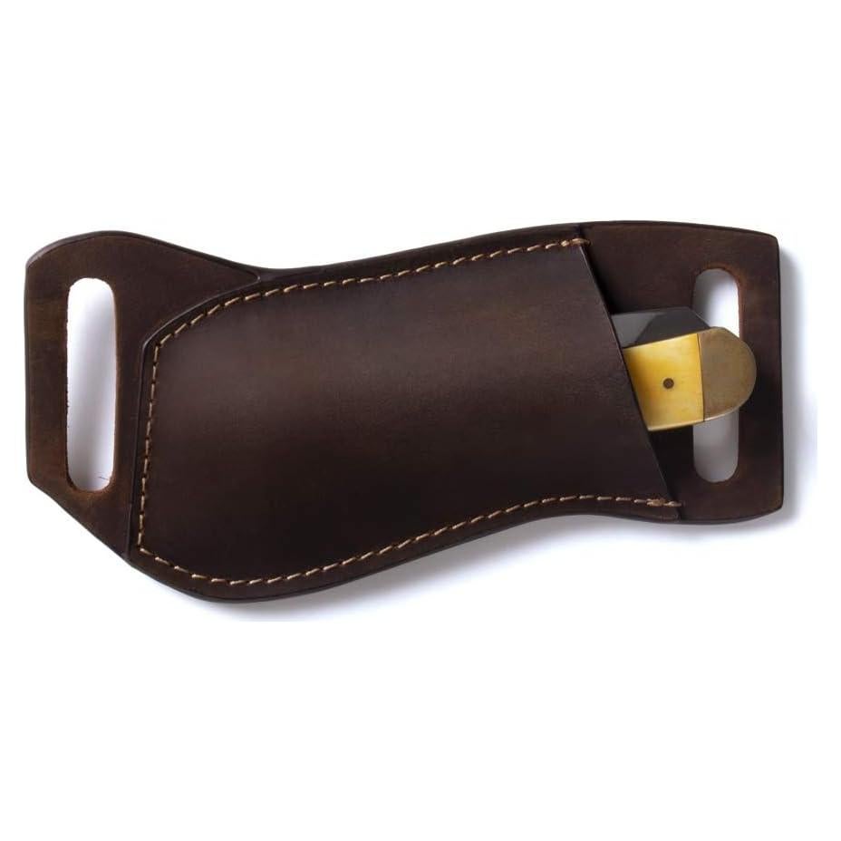 Funda de Cuchillo de Cuero Gentlestache Marrón Oscuro EDC